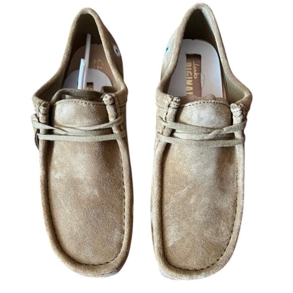 CLARKS Dark Olive Embroidered Suede Wallabees Size 11.5W New in Box MSRP $195 main image 8